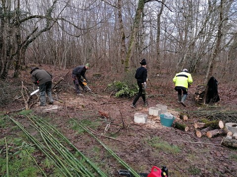 Construction hutte de sudation grand ours chaman