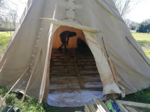 activité chamanique avec grand ours chaman