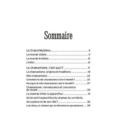 Sommaire Le Petit livre du chamanisme grand ours